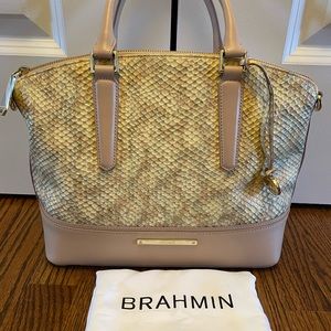 Brahmin Beige and Yellow Handbag